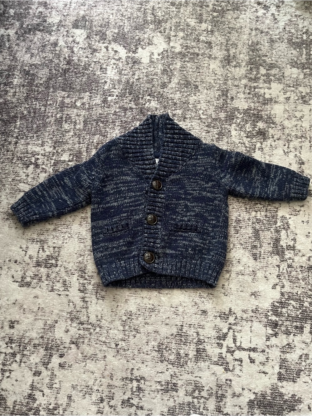 Koalakids Baby Collared Button Cardigan - Navy and grey